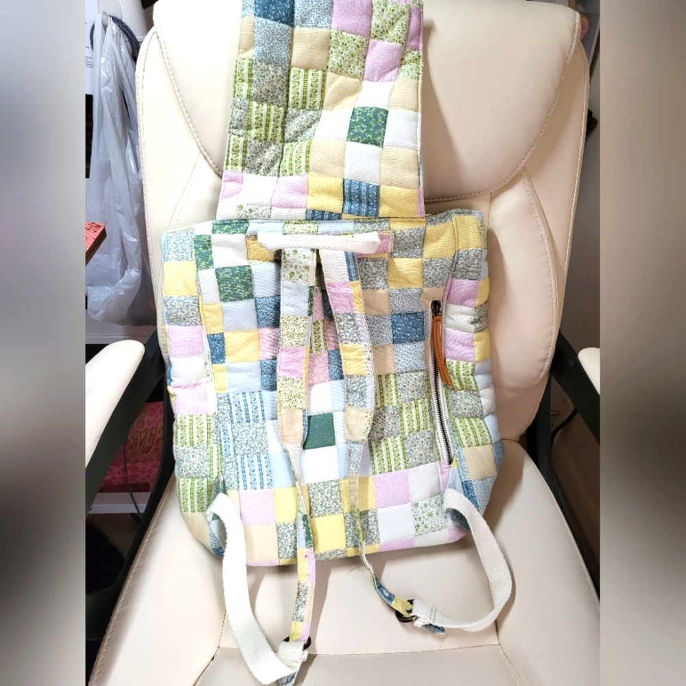 Patchwork Quilted Multicolor Women's Backpack - Picture 8 of 12